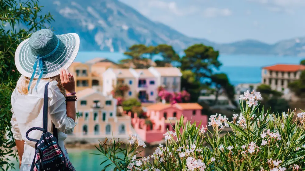 woman in kefalonia greece.